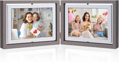 Obrázek produktu pro Otočná fotorámka, akryl, 13 x 18 cm, pro 4 fotografií, koláž do kuchyně