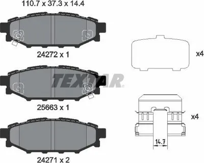 Produktbild von TEXTAR Bremsbeläge Satz Hinten für TOYOTA GT 86 Coupe (ZN6) 2427201