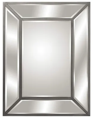 Rechteckiger Wandspiegel aus Holz, Silber, 60x1,5x80 cm