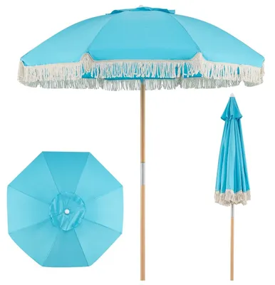 Obrázek produktu pro Zahradní slunečník Boho, 170 cm, modrý, nastavitelný sklon