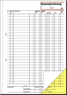 Produktbild von Formularbuch Kassenabrechnung A4 VE=5x2x50 Blatt