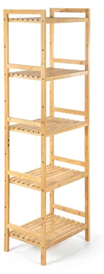 Produktbild von Leichtes Bambusregal mit 5 Ablagen, 44 cm Breite, 142 cm Höhe, 31,5 cm Tiefe