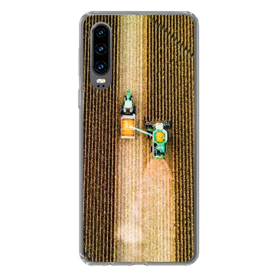 Produktbild von MuchoWow® Handyhülle Schutzhülle Hülle für Huawei P30 Traktor - Feld - Land - Bauernhof - Ernte Silikon Softcase Handy Hülle - Kartenbesitzer