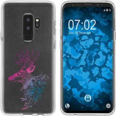 Produktbild von PhoneNatic Case kompatibel mit Samsung Galaxy S9 Plus Silikon-Hülle Floral Hirsch M7-6