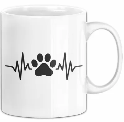 Produktbild von Hund Tierliebhaber Herzschlag Tasse Geschenk Lustige Geschenkidee Spruch (Weiß)