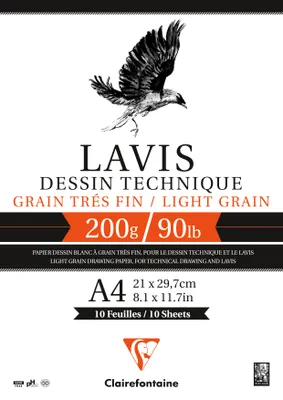 Produktbild von Clairefontaine Lavis 200g A4 Block 10Bl.