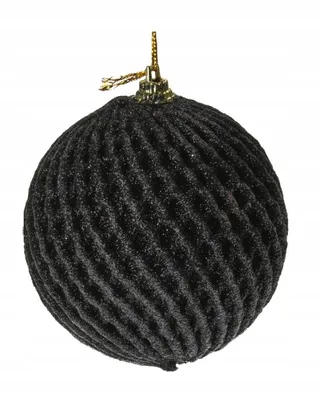 Obrázek produktu pro Vánoční ozdoba na stromeček černá zdobená nerozbitná 13,5x12 cm