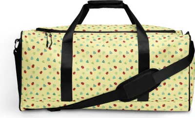 Produktbild von Mr. & Mrs. Panda Duffle-Bag Marienkäfer Design - Weiß - Geschenk, Weekender Damen, Muster, Sporttasche Herren, Verspielt, Reisetasche, Grüne Punkte, Aquarell, Niedlich