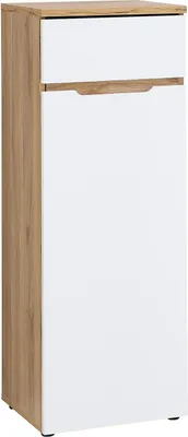 Produktbild von Büroschrank - 45 x 122 cm - 1 Tür - Mauvella Eiche Nachbildung - Weiß supermatt
