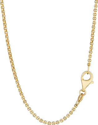 Produktbild von Halskette 50cm Erbskette rund 925 Silber Gelbgold vergoldet 1,5mm breit Damen