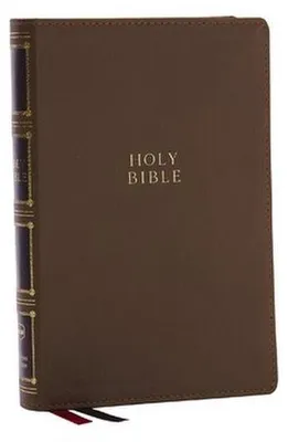 Immagine prodotto di NKJV, Compact Center-Column Reference Bible, Brown Leathersoft, Red Letter, Comfort Print