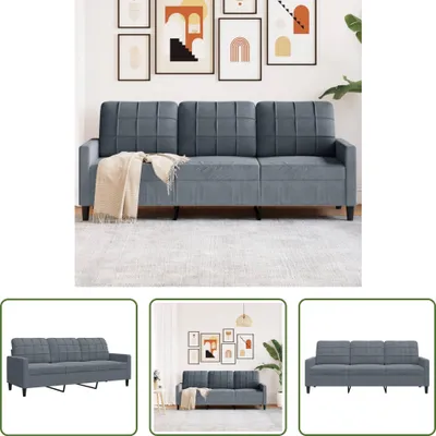 Produktbild von The Living Store 3-Sitzer-Sofa Dunkelgrau 180 cm Samt