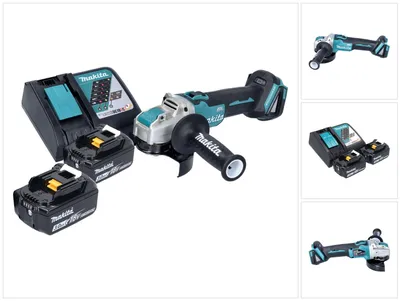 Obrázek produktu pro Akumulátorová úhlová bruska Makita DGA 521 RFX1 18 V 125 mm X-LOCK Brushless + 2x akumulátor 3,0 Ah + nabíječka.