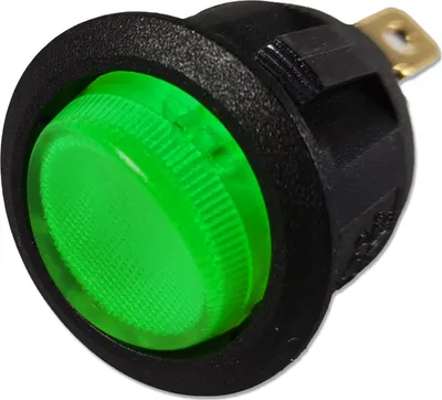 Produktbild von Wippschalter | 12V | 20A | Grün | Rund | beleuchtet | Ø20,2mm