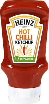 Produktbild von Heinz Hot Chili Ketchup mit Cayennepfeffer Kopfsteherflasche 500ml