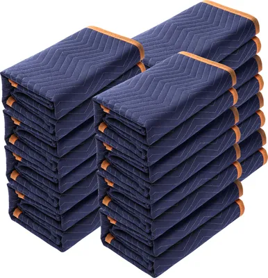 Produktbild von VEVOR 12x Umzugsdecken 2032x1829mm Möbeldecken Vliesstoff + recycelte Baumwolle Lagerdecken Umzug Packdecken Transport-Decken Möbelpackdecken Verpackungsdecken zum Schutz für Möbel