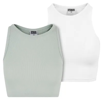 Produktbild von Urban Classics - Kurzes Top für Damen(2er-Pack) TN1191 (3XL) (Frost Minze/Weiß)