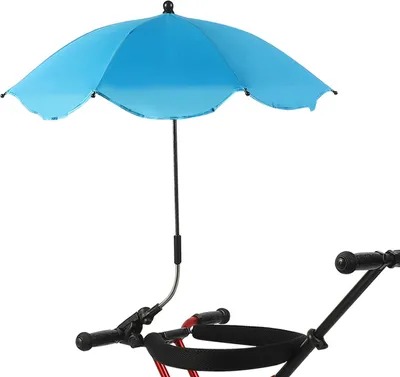 Produktbild von Stuhlschirm mit Klemme, tragbarer Schirm für Terrassenkinderwagen, Himmelblau