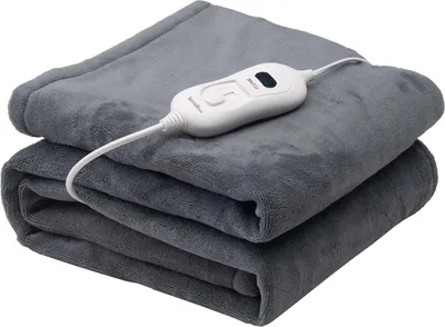 Image de Couverture chauffante électrique, 160 x 120 cm, gris foncé