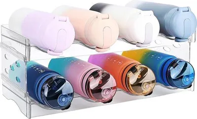 Obrázek produktu pro Skládací plastový stojan na víno pro 8 lahví, kuchyňský držák