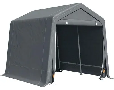 Obrázok produktu pre Garážový stan – kryt pre auto, motocykel a náradie – kovová konštrukcia – plachta z polyetylénu – 280x240x240 cm – armádna zelená