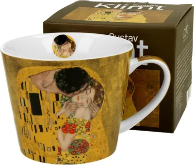Image de DUO | Mug - Tasse en porcelaine - 600 ml - Klimt Le Baiser - beige blanc - Mug à café