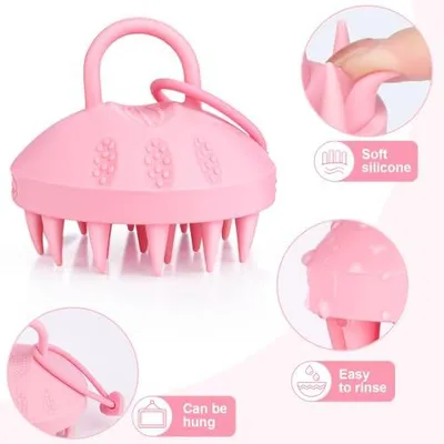 Image de Alyvisun Brosse de massage électrique pour la tête Silicone doux Massage Nettoyage des cheveux ;