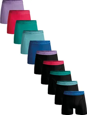 Produktbild von Muchachomalo Herren Boxershorts – 10er Pack – Baumwolle Stretch – Bequeme Unterwäsche – Größe M - U-SOLID1010-1232
