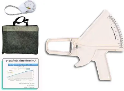 Immagine prodotto di Kit per la misurazione del grasso corporeo con precisione di 10 mm, bianco, custodia da trasporto