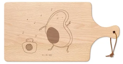 Produktbild von Mr. & Mrs. Panda Brett Avocado Tanzen - Transparent - Geschenk, Schneidebrett, Küchenbrett, Frühstücksbrettchen, schneidunterlage, Singen, Holzbrett, Party, Musik, Feier