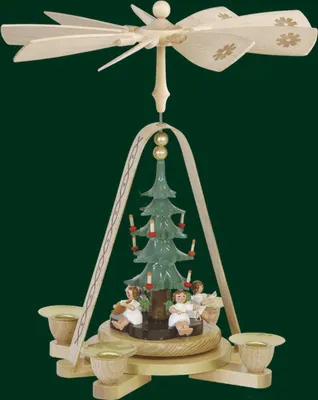 Obrázok produktu pre Stolový pyramídový anjel s vianočným stromčekom Výška = 28 cm NOVINKA