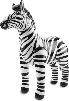 Image de Décoration de fête gonflable zèbre noir-blanc 60x55x25cm - taille unique