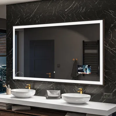 Obrázok produktu pre Artforma kúpeľňové zrkadlo SMART 170x90 cm - s LED osvetlením - LED farba studená biela 7000K - vyrobené na mieru - Osvetlené nástenné zrkadlo Svetelné zrkadlo Kúpeľňové zrkadlo | Vypínač svetla: Dotykový vypínač |SLED001