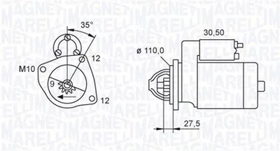 Produktbild von MAGNETI MARELLI 063721118010 Starter Anlasser 2,5kW für IVECO DAILY III Pritsche/Fahrgestell 12V