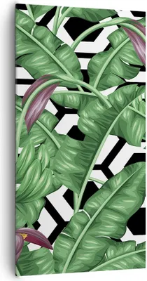 Produktbild von Bild auf Leinwand - Leinwandbild - Blatt Pflanze Blume - 65x120cm - Wand Bild - Wanddeko - Leinwanddruck - Bilder - Kunstdruck - Wanddekoration - Leinwand bilder - Wandkunst - PA65x120-3798