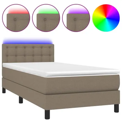 Produktbild von vidaXL Boxspringbett mit Matratze & LED Taupe 80x200 cm Stoff