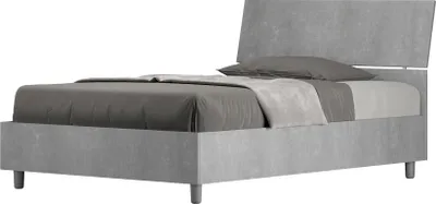 Produktbild von ITYHOME - Bett ohne Lattenrost 120x200 schräges Kopfteil Zement Demas