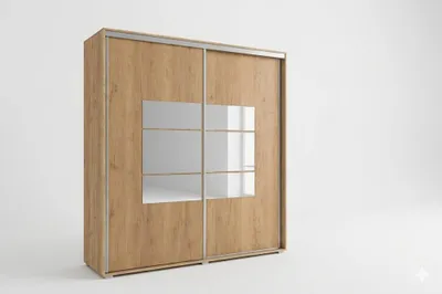 Zdjęcie produktu dla Szafa A2 craft złoty z 2 drzwiami przesuwnymi, z lustrem – 100 x 62 x 245 cm