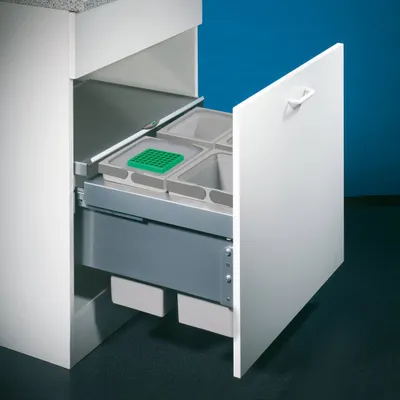 Produktbild von Naber, Cox® Base 1T 600-4. Abfallsammler, m. Biod., hellgrau, Höhe 360 mm - Mülleimer