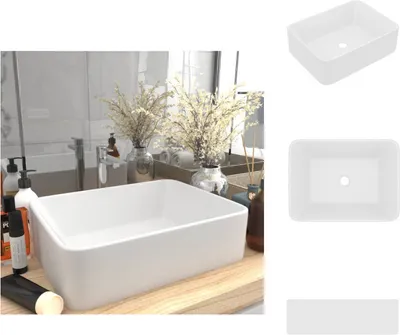 Produktbild von vidaXL Luxus-Waschbecken Matt Weiß 41x30x12 cm Keramik -  Badezimmer-Waschbecken
