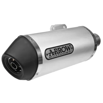 Image de Silencieux Arrow Race-Tech en aluminium avec embout noir, homologué pour Vespa Primavera 3V 125 ccm