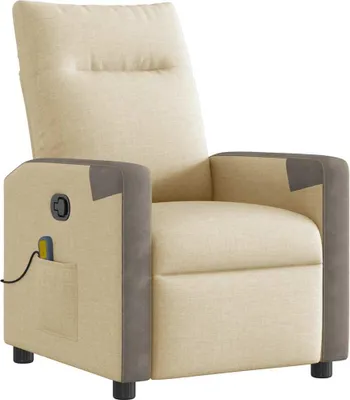 Produktbild von vidaXL Massagesessel Creme Stoff