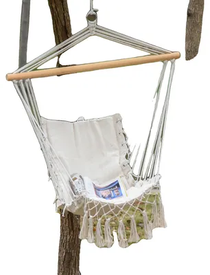 Image de Fauteuil suspendu, pour l'intérieur et l'extérieur, supporte jusqu'à 120 kg, BLANC