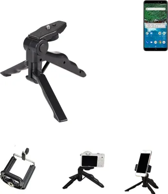 Produktbild von K-S-Trade Stativ Tisch-Ständer Dreibein Handy-Stativ Ständer kompatibel mit BQ Aquaris X2 Mini-Stativ Smartphone Tripod Handy-Stativ aus Plastik