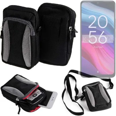Produktbild von K-S-Trade Holster Schutz Hülle kompatibel mit TCL 505 Handy Hülle Gürteltasche Umhängetasche mit Zusatzfach schwarz