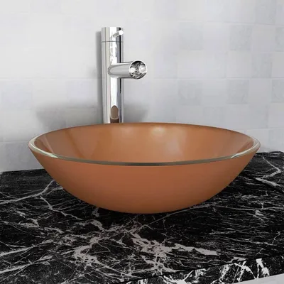 Immagine prodotto di vidaXL Lavabo in vetro temperato 42 cm marrone
