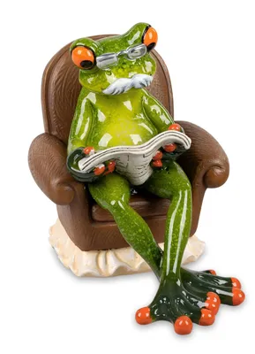 Produktbild von Formano 2er Set lustige Frösche Froschpaar Oma + Opa im Sessel Figur Poly 12 cm