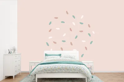 Produktbild von MuchoWow® Fototapete für Wohnzimmer oder Schlafzimmer Wandtapete Vinyl Motivtapete Sommer - Linie - Pastell - 330x220 cm - Fototapeten