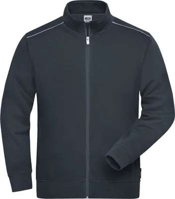 Produktbild von Sweat-Jacke mit Stehkragen und Kontrastpaspel carbon, Gr. 4XL