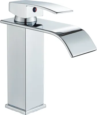 Produktbild von Waschbeck armatur, Wasserhahn Bad Waterfall, Arbeitsplatte, Chrom, Hochdruck, mit Regulierung von Wasserfluss und Wassertemperatur